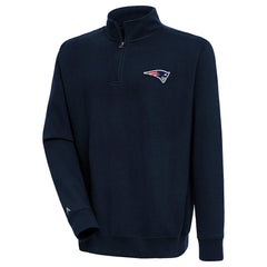 New England Patriots Antigua Victory Quarter-Zip Pullover Top Navy