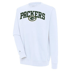 Green Bay Packers Antigua Victory Chenille Pullover Sweatshirt White