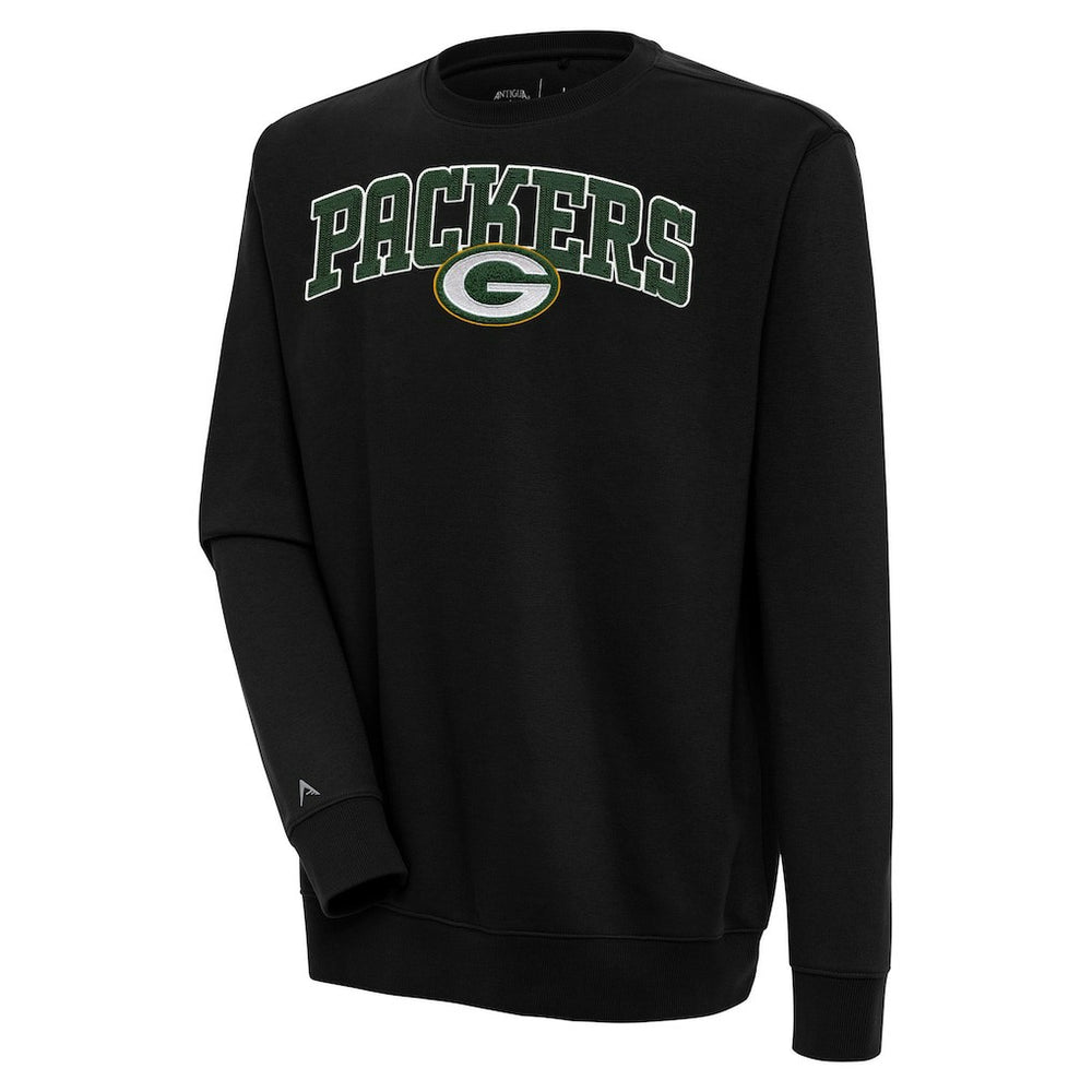 Green Bay Packers Antigua Victory Chenille Pullover Sweatshirt Black