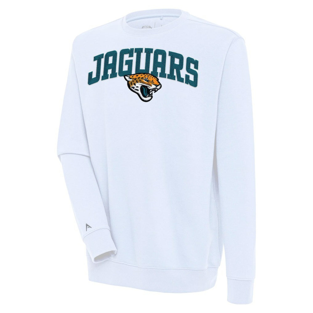 Jacksonville Jaguars Antigua Victory Chenille Pullover Sweatshirt White