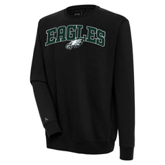 Philadelphia Eagles Antigua Victory Chenille Pullover Sweatshirt Black