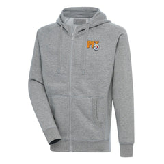 Pittsburgh Steelers Antigua Victory Full-Zip Hoodie Heather Gray