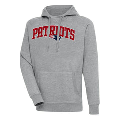 New England Patriots Antigua Victory Pullover Hoodie Heather Gray