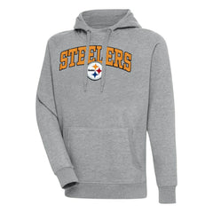 Pittsburgh Steelers Antigua Victory Pullover Hoodie Heather Gray