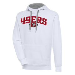 San Francisco 49ers Antigua Victory Pullover Hoodie White