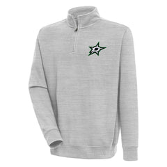 Dallas Stars Antigua Victory Quarter-Zip Pullover Top - Heather Gray - NHL 200570734