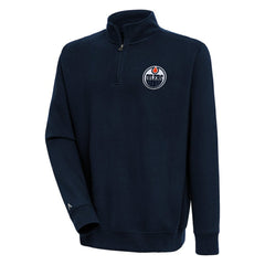 Edmonton Oilers Antigua Victory Quarter-Zip Pullover Top - Navy - NHL 200570739