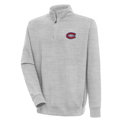 Montreal Canadiens Antigua Victory Quarter-Zip Pullover Top - Heather Gray - NHL 200570760