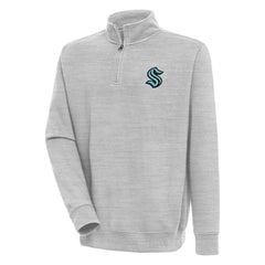 Seattle Kraken Antigua Victory Quarter-Zip Pullover Top - Heather Gray - NHL 200570794