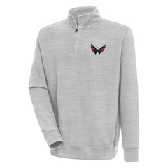 Washington Capitals Antigua Victory Quarter-Zip Pullover Top - Heather Gray - NHL 200570804