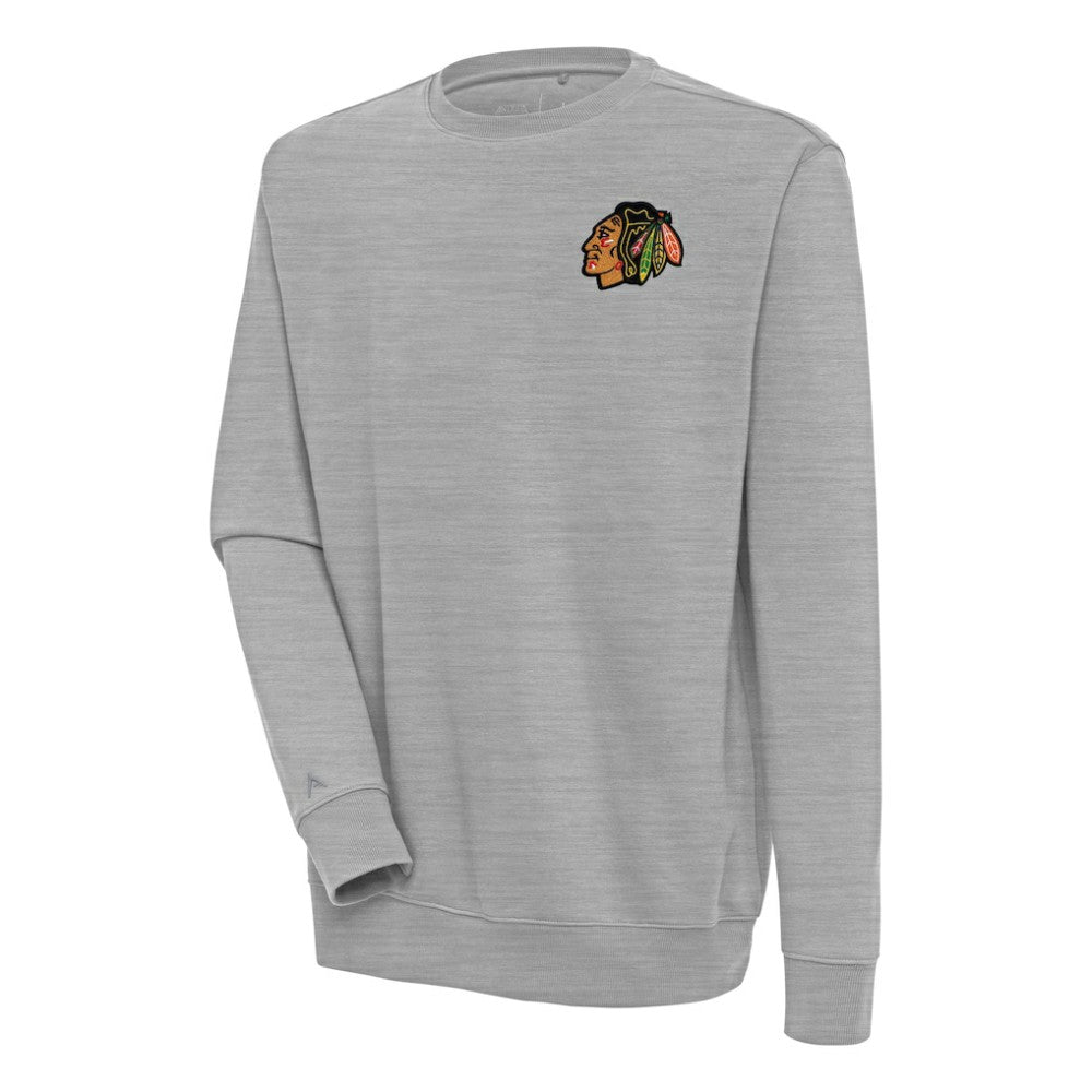 Chicago Blackhawks Antigua Victory Pullover Sweatshirt - Heather Gray - NHL 200570998