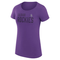 Colorado Rockies G-III 4Her by Carl Banks Women's Super-Slim Fit Lightweight Dot Print T-Shirt - Purple - MLB Online