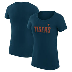 Detroit Tigers G-III 4Her by Carl Banks Women's Super-Slim Fit Lightweight Dot Print T-Shirt - Navy - MLB Online