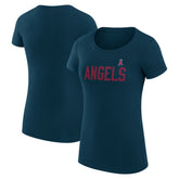 Los Angeles Angels G-III 4Her by Carl Banks Women's Super-Slim Fit Lightweight Dot Print T-Shirt - Navy - MLB Online