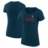 Minnesota Twins G-III 4Her by Carl Banks Women's Super-Slim Fit Lightweight Dot Print T-Shirt - Navy - MLB Lifestyle