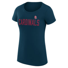 St. Louis Cardinals G-III 4Her by Carl Banks Women's Super-Slim Fit Lightweight Dot Print T-Shirt - Navy - MLB Sale