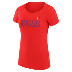 Texas Rangers G-III 4Her by Carl Banks Women's Super-Slim Fit Lightweight Dot Print T-Shirt - Red - MLB Discount