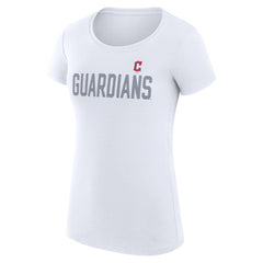 Cleveland Guardians G-III 4Her by Carl Banks Women's Super-Slim Fit Lightweight Dot Print T-Shirt - White - MLB Discount