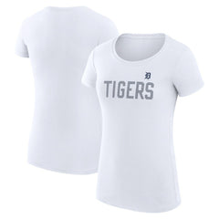 Detroit Tigers G-III 4Her by Carl Banks Women's Super-Slim Fit Lightweight Dot Print T-Shirt - White - MLB Discount