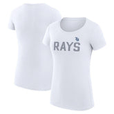 Tampa Bay Rays G-III 4Her by Carl Banks Women's Super-Slim Fit Lightweight Dot Print T-Shirt - White - MLB on Sale