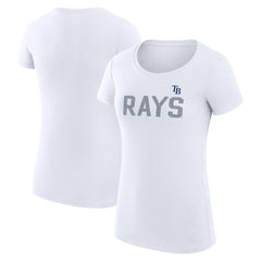 Tampa Bay Rays G-III 4Her by Carl Banks Women's Super-Slim Fit Lightweight Dot Print T-Shirt - White - MLB on Sale