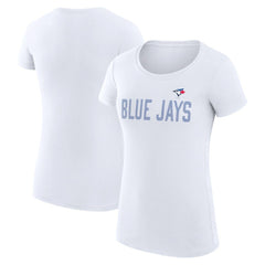 Toronto Blue Jays G-III 4Her by Carl Banks Women's Super-Slim Fit Lightweight Dot Print T-Shirt - White - MLB Sale