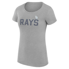 Tampa Bay Rays G-III 4Her by Carl Banks Women's Super-Slim Fit Lightweight Dot Print T-Shirt - Gray - MLB Sale