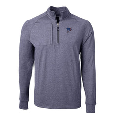Atlanta Falcons Cutter & Buck Big & Tall Adapt Eco Knit Quarter-Zip Pullover Top Heather Navy
