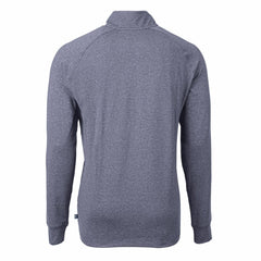 Detroit Lions Cutter & Buck Big & Tall Adapt Eco Knit Quarter-Zip Pullover Top Heather Navy