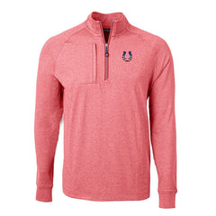 Indianapolis Colts Cutter & Buck Big & Tall Adapt Eco Knit Quarter-Zip Pullover Top Heather Red