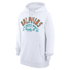 Miami Dolphins Starter Unisex Half Ball Team Fleece Pullover Hoodie White