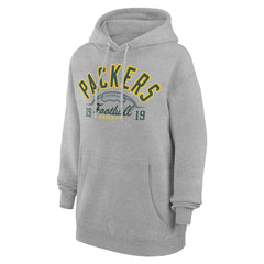 Green Bay Packers Starter Unisex Half Ball Team Fleece Pullover Hoodie Heather Gray