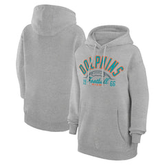 Miami Dolphins Starter Unisex Half Ball Team Fleece Pullover Hoodie Heather Gray