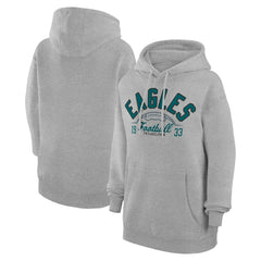 Philadelphia Eagles Starter Unisex Half Ball Team Fleece Pullover Hoodie Heather Gray