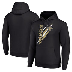 New Orleans Saints Starter Unisex Color Scratch Fleece Pullover Hoodie Black