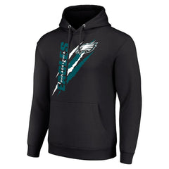 Philadelphia Eagles Starter Unisex Color Scratch Fleece Pullover Hoodie Black
