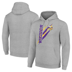 Minnesota Vikings Starter Unisex Color Scratch Fleece Pullover Hoodie Heather Gray