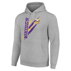 Minnesota Vikings Starter Unisex Color Scratch Fleece Pullover Hoodie Heather Gray