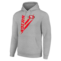 San Francisco 49ers Starter Unisex Color Scratch Fleece Pullover Hoodie Heather Gray