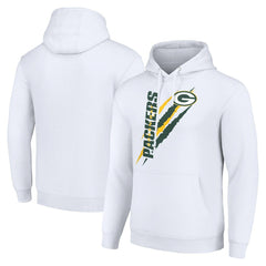 Green Bay Packers Starter Unisex Color Scratch Fleece Pullover Hoodie White