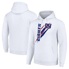 New York Giants Starter Unisex Color Scratch Fleece Pullover Hoodie White