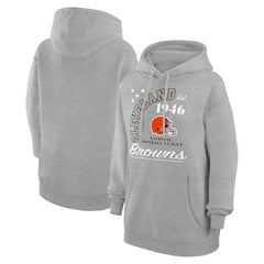 Cleveland Browns Starter Unisex Arch Team Fleece Pullover Hoodie Heather Gray