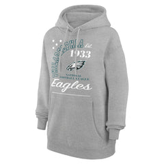 Philadelphia Eagles Starter Unisex Arch Team Fleece Pullover Hoodie Heather Gray
