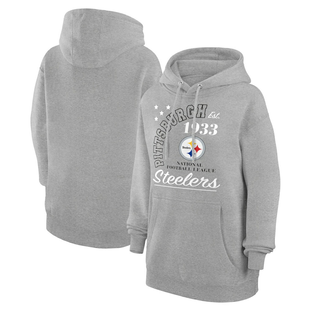 Pittsburgh Steelers Starter Unisex Arch Team Fleece Pullover Hoodie Heather Gray