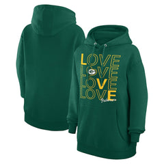 Green Bay Packers G-III 4Her by Carl Banks Women's Love Graphic Pullover Hoodie Hunter Green