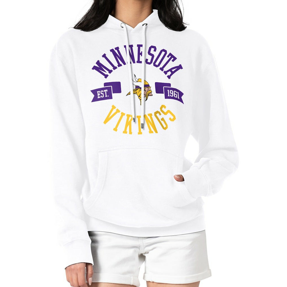 Minnesota Vikings G-III 4Her by Carl Banks Women's City Graphic Team Fleece Pullover Hoodie White