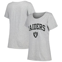 Fanatics Las Vegas Raiders Women's Plus Size Arch Over Logo T-Shirt Heather Gray