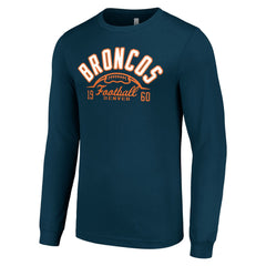 Denver Broncos Starter Half Ball Team Long Sleeve T-Shirt Navy