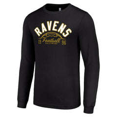 Baltimore Ravens Starter Half Ball Team Long Sleeve T-Shirt Black