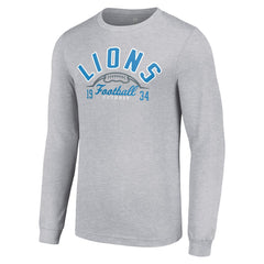 Detroit Lions Starter Half Ball Team Long Sleeve T-Shirt Heather Gray